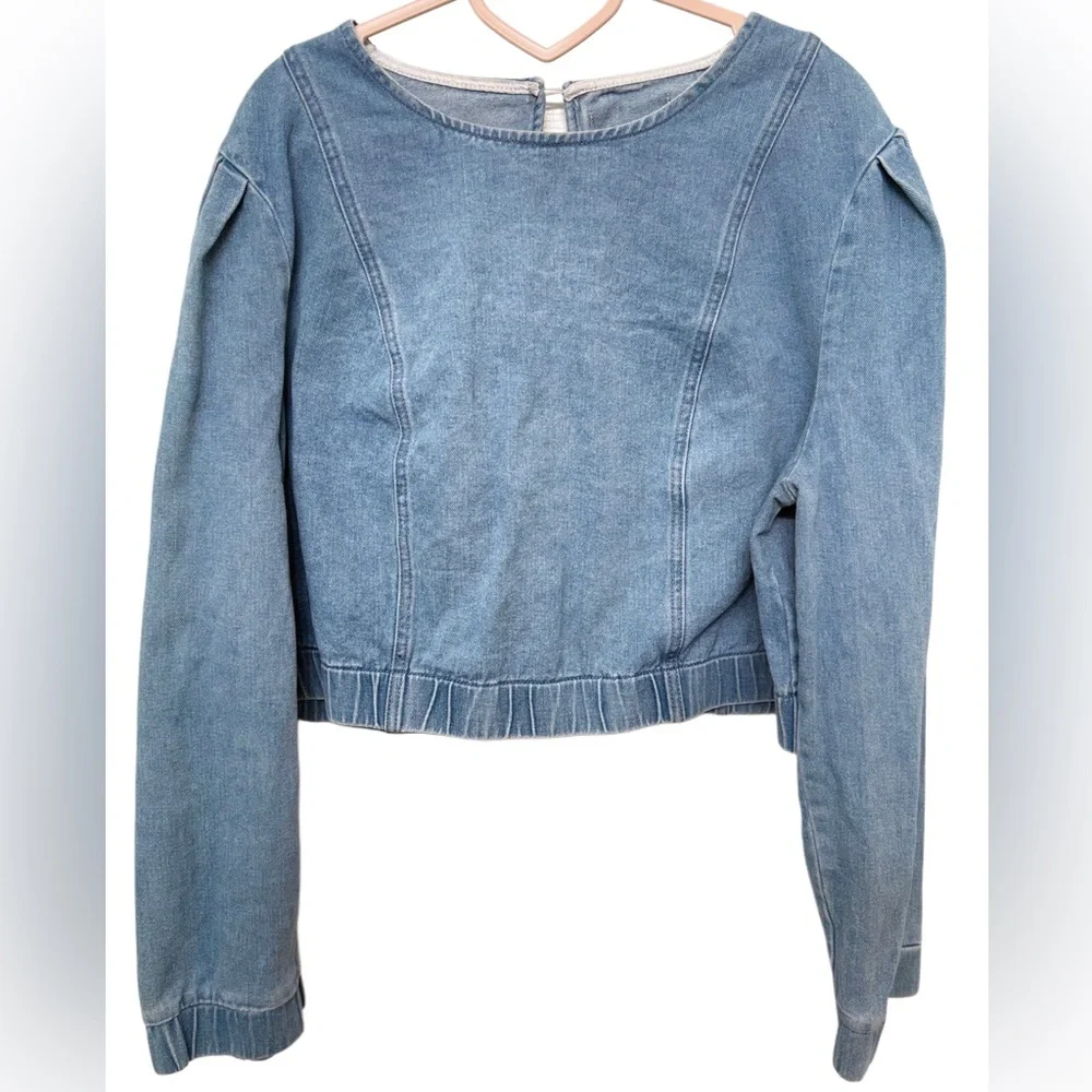 DENIM CROP TOP - Picture 1 of 2